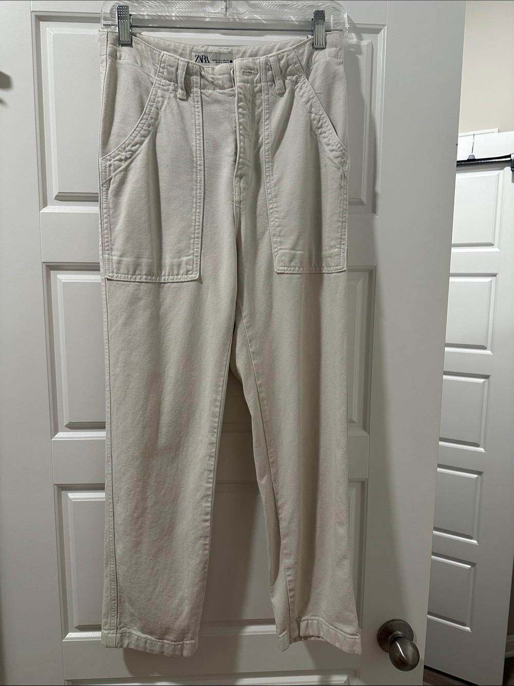 Zara Cream Utility Ankle Pants